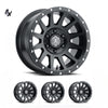 (17×8.50) 4x COMPRESSION SATIN BLACK 6×5.5″ (0 OFFSET)
