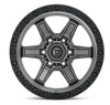 FUEL | D698 KICKER | 17X9 6X5.5 1MM OFFSET | MATTE GUN METAL/BLACK BEAD RING