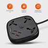 Porodo QC3.0 Multi-Socket (Rounded) x3 AC Sockets 10A and x4 USB Ouputs 33W
