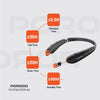 Porodo Soundtec Bluetooth Neck Band with Extendable Earbuds
