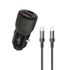Porodo 95W Car Charger Transparent  With 0.9M Lightning Cable
