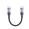 Porodo Braided Cable Transparent USB-C To USB-C Fast Charge & Data 35cm/1.1ft
