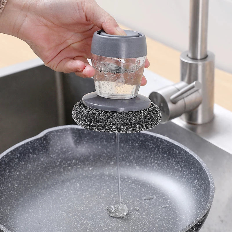 2 In 1 Cleaning Brush with Soap Dispenser